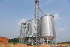 Galvanized steel sheet feed grain storage silo